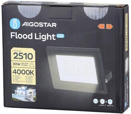 Aigostar Halogen Naświetlacz Led 30W/230V 2510Lm Slim Ip65 Neutralny 4000K B10202O89 - zdjęcie 2