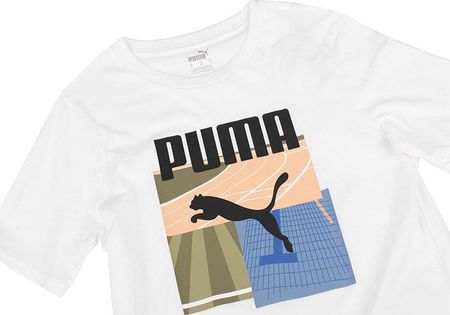 Koszulka męska Puma Graphics Summer Sports Tee II biała 627909 02 - zdjęcie 5