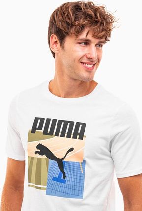 Koszulka męska Puma Graphics Summer Sports Tee II biała 627909 02 - zdjęcie 4