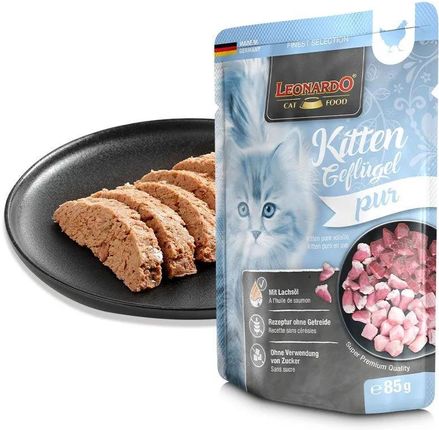 Leonardo Finest Selection Bezzbożowa Mokra Karma Dla Kociąt Z Kurczakiem 8X85G - zdjęcie 2