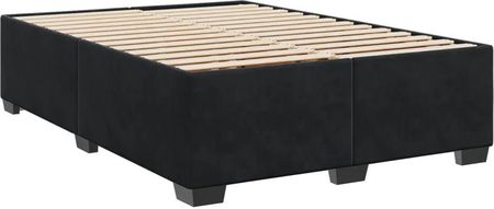 vidaXL Łóżko Kontynentalne Z Materacem Czarne 140X200 Cm Aksamit 3286326 - zdjęcie 2