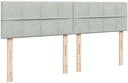 vidaXL Łóżko Kontynentalne Z Materacem Jasnoszare Aksamit 200X200Cm 3287830 - zdjęcie 2