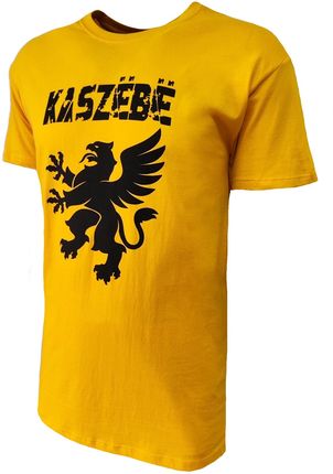 T-shirt męski KASZEBE koszulka bawełna ŻÓŁTA GRYF XL - zdjęcie 3