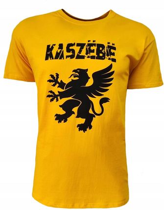 T-shirt męski KASZEBE koszulka bawełna ŻÓŁTA GRYF XL - zdjęcie 2