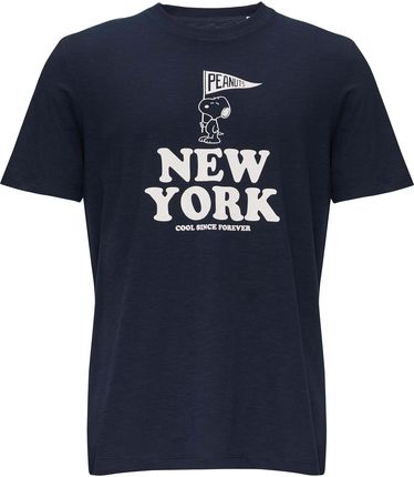 T-shirt męski s.Oliver grafika Peanuts granatowy - XL - zdjęcie 2