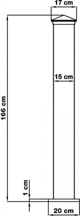 Słupek G21 do bramki i bramy 15x166 cm ze stopką, antracytowy, 2 sztuki - zdjęcie 2