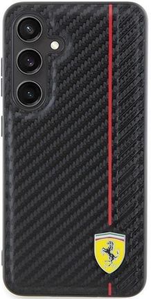 Ferrari Etui Carbon Printed Line Na Samsung Galaxy S24 Czarne - zdjęcie 3