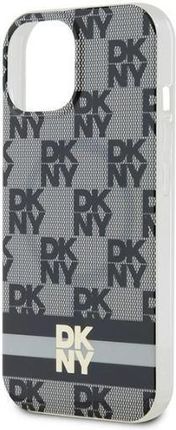 Icableseu Etui Dkny Iml Checkered Mono Pattern Printed Stripes Magsafe Na Iphone 15 Plus 14 Plus Czarne - zdjęcie 4