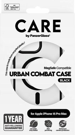 Panzerglass Etui Urban Combat Case Iphone 15 Pro Max 6 7 Magsafe Czarny - zdjęcie 2