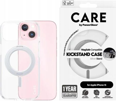 Panzerglass Etui Kickstand Case Iphone 15 6 1 Magsafe Srebrny - zdjęcie 4