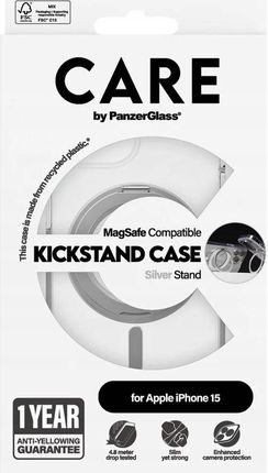 Panzerglass Etui Kickstand Case Iphone 15 6 1 Magsafe Srebrny - zdjęcie 2