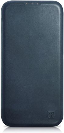 Icableseu Icarer Ce Oil Wax Premium Leather Folio Case Skórzane Etui Iphone 14 Plus Z Klapką Magnetyczne Magsafe Niebieski - zdjęcie 2