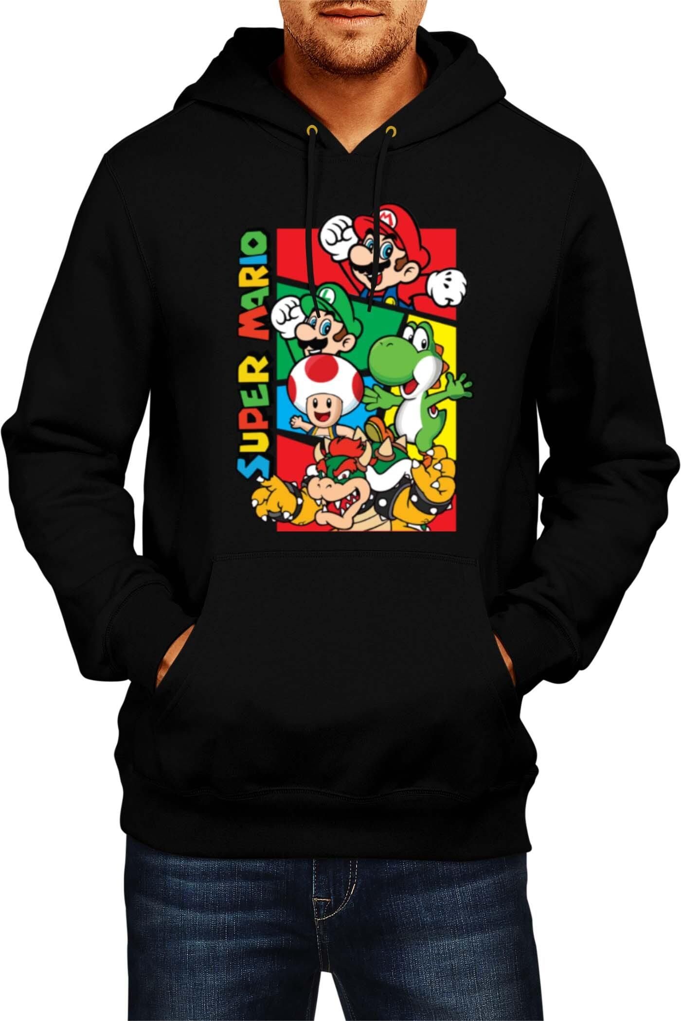 Mario Bros Game Męska bluza z kapturem Super Mario Bros Luigi Bowser