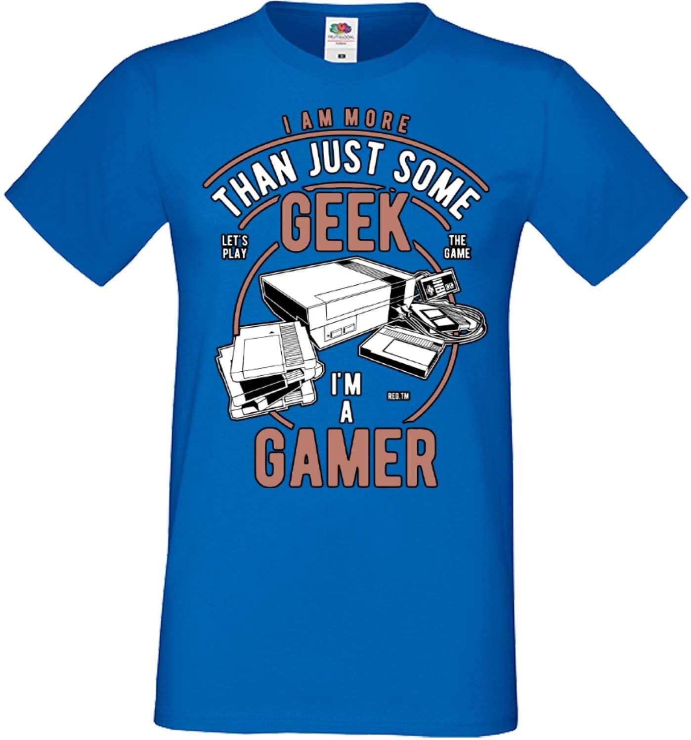 Gamer Geek M Ska Koszulka Video Games Gamer Gift Man L Niebieski