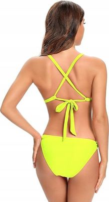 Bikini SHEKINI z Regulowanymi Ramiączkami, Żółte, Rozmiar L - zdjęcie 2