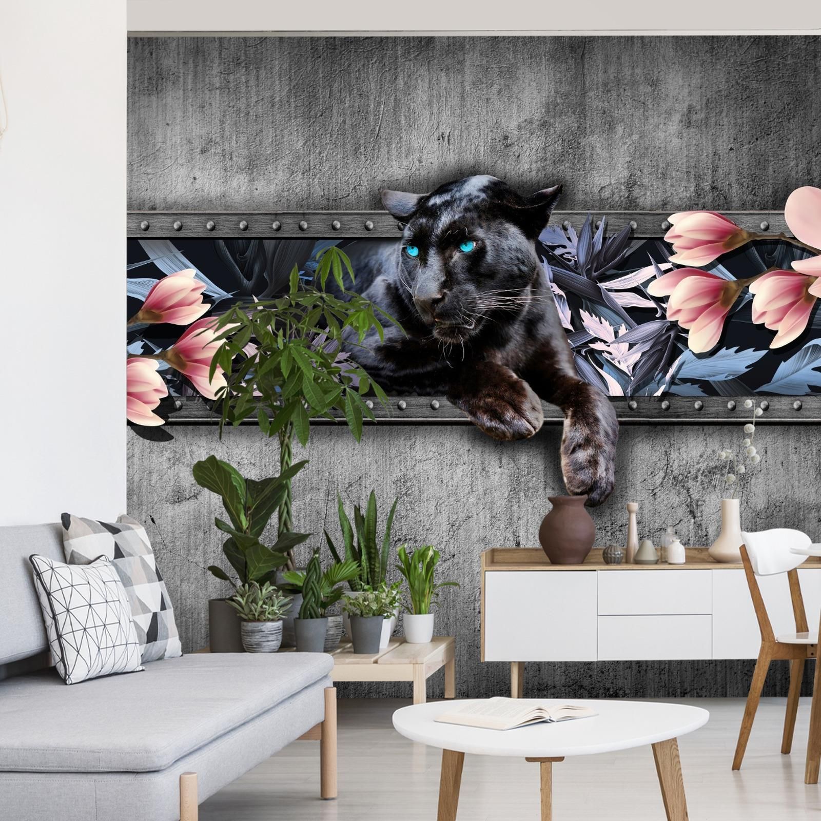 Doboxa Fototapeta Pantera Z Kwiatami Magnolii Vinyl Gładki 450X300 Ft