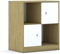 Entelo Regał Blox Base 70 2PP 2F1 706x466x813 korpus dąb/2x front biały wariant 3