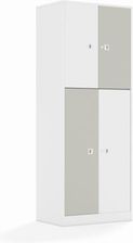 Entelo Regał Blox Colours 70 5P 2F3/2F2 706x466x1869 korpus biały/2x front biały i 2x front jasny szary