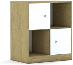 Entelo Regał Blox Base 70 2PP 2F1 706x466x813 korpus dąb/2x front biały wariant 4