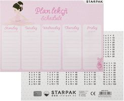 Zdjęcie Starpak Plan Lekcji Z Tabliczką Mnożenia Balerina 25Szt - Radłów