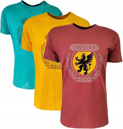 T-SHIRT MĘSKI KOSZULKA BAWEŁNIANA KASZEBE RÓŻ L - zdjęcie 2