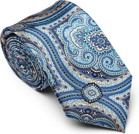 Klasyczny krawat w roślinny wzór męski elegancki - zdjęcie 2