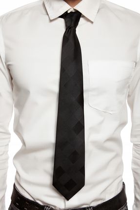 Klasyczny krawat męski elegancki z motywem - zdjęcie 2
