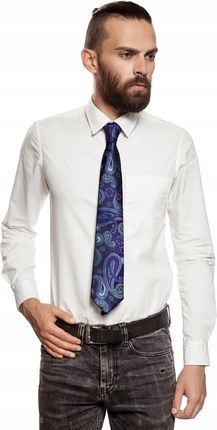 Klasyczny krawat męski ze wzorem paisley - zdjęcie 2