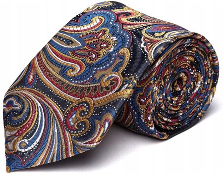 Klasyczny krawat w roślinny wzór męski elegancki - zdjęcie 2