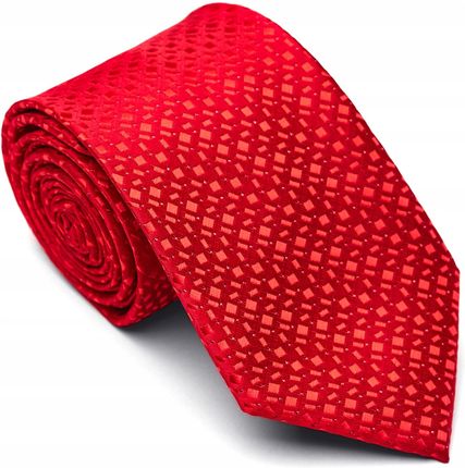 Klasyczny krawat męski elegancki czerwony - zdjęcie 3