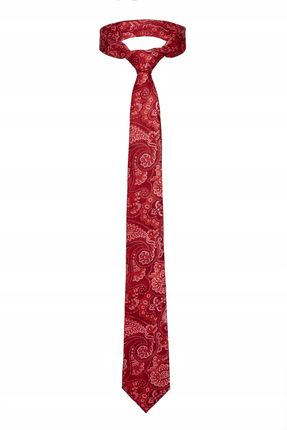 Klasyczny krawat w roślinny wzór męski elegancki - zdjęcie 3