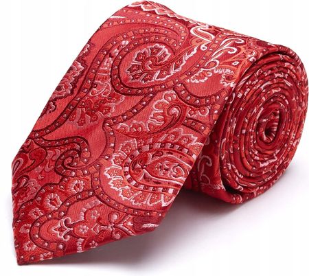 Klasyczny krawat w roślinny wzór męski elegancki - zdjęcie 2