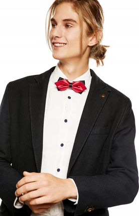 Muszka dwuwarstwowa elegancka mucha męska - zdjęcie 2