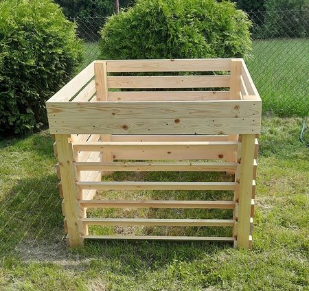 Kompostownik Ogrodowy Z Drewna 1400L Pokost Lniany - zdjęcie 5