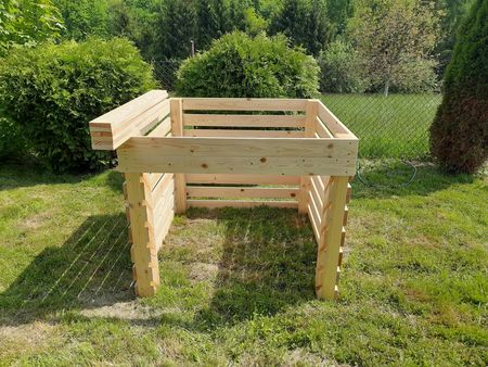 Kompostownik Ogrodowy Z Drewna 1400L Pokost Lniany - zdjęcie 6
