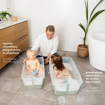 Stokke Flexi Bath zestaw 3w1, wanienka ze stojakiem i wkładką niemowlęcą Sandy Beige - zdjęcie 2