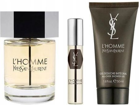 Yves Saint Laurent L'Homme Zestaw - Woda toaletowa 100 ml + Woda toaletowa 10 ml + Żel pod prysznic 50 ml - zdjęcie 2