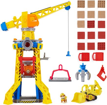 Spin Master Psi Patrol Rubble i jego Ekipa Rubble&Crew Duży zestaw Dźwig 60cm żółty Buldożer z figurką i piaskiem kinetycznym + akcesoria - zdjęcie 3