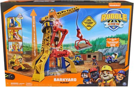 Spin Master Psi Patrol Rubble i jego Ekipa Rubble&Crew Duży zestaw Dźwig 60cm żółty Buldożer z figurką i piaskiem kinetycznym + akcesoria - zdjęcie 5