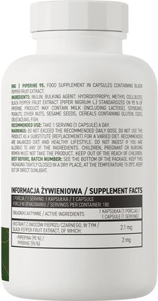 OstroVit Piperyna 95 VEGE 180 kapsułek - zdjęcie 3