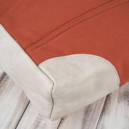 Torebka damska shopper duża na ramię pomarańczowa z dodatkową kosmetyczką wegańska Paolo Peruzzi - zdjęcie 2