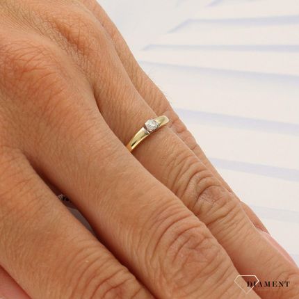 Pierścionek złoty DIAMENT 585, diamenty - zdjęcie 2