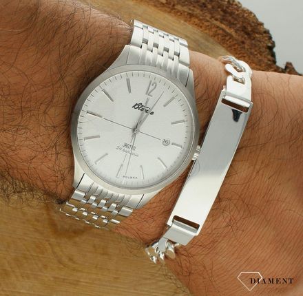 Bransoleta srebrna 925 pancerka 9,5 mm z blaszką - zdjęcie 3