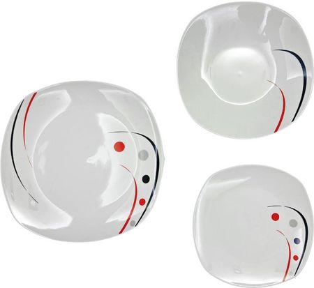 Home Elements Zestaw Talerzy Porcelanowych 18El. Paski I Kropki - zdjęcie 2