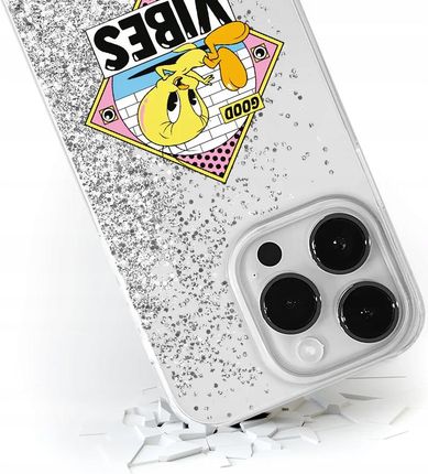 Ert Group Etui Do Apple Iphone 13 Mini Tweety 013 Looney Tunes Płynny Brokat Srebrny - zdjęcie 2