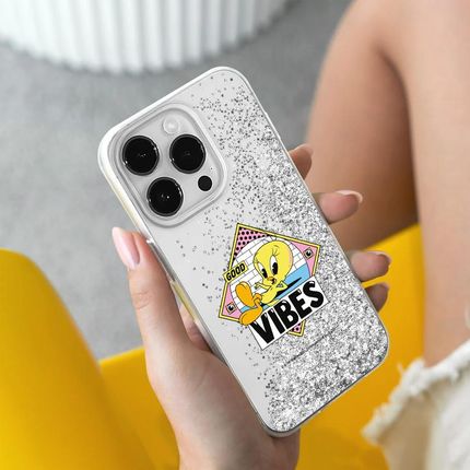 Ert Group Etui Do Apple Iphone 13 Mini Tweety 013 Looney Tunes Płynny Brokat Srebrny - zdjęcie 5