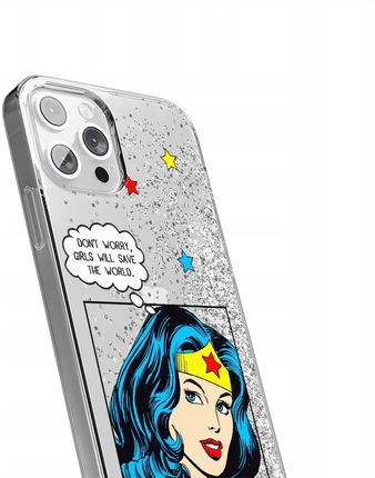 Ert Group Etui Do Apple Iphone 13 Mini Wonder Woman 028 Dc Płynny Brokat Srebrny - zdjęcie 5