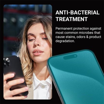 Crong Anti-Bacterial 3D Armour Glass - Szkło hartowane 9H Full Glue do iPhone 16 Pro + ramka instalacyjna - zdjęcie 2
