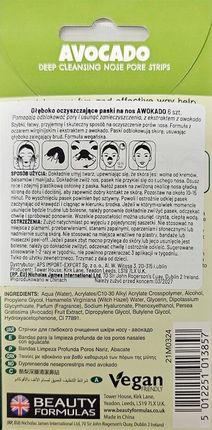 Beauty Formulas Paski Na Nos Głęboko Oczyszczające Awokado 6szt. - zdjęcie 3