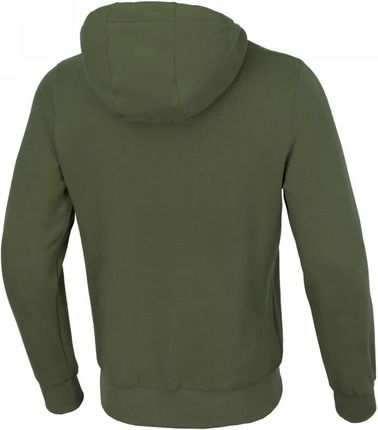 Bluza z kapturem Pit Bull New Brushed Fleece Group Small Logo '24 - Ciemnooliwkowa L - zdjęcie 2